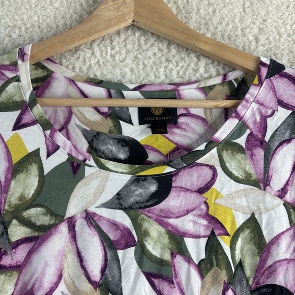 NWT JM Collection Womens White Purple Floral 3/4 Sleeve Pullover Blouse S SMALL - Picture 4 of 14